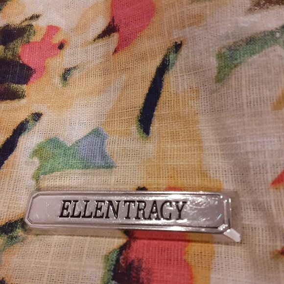 Ellen Tracy Flowered Handbag with 2 Handles, Snap Closure - Picture 2 of 4